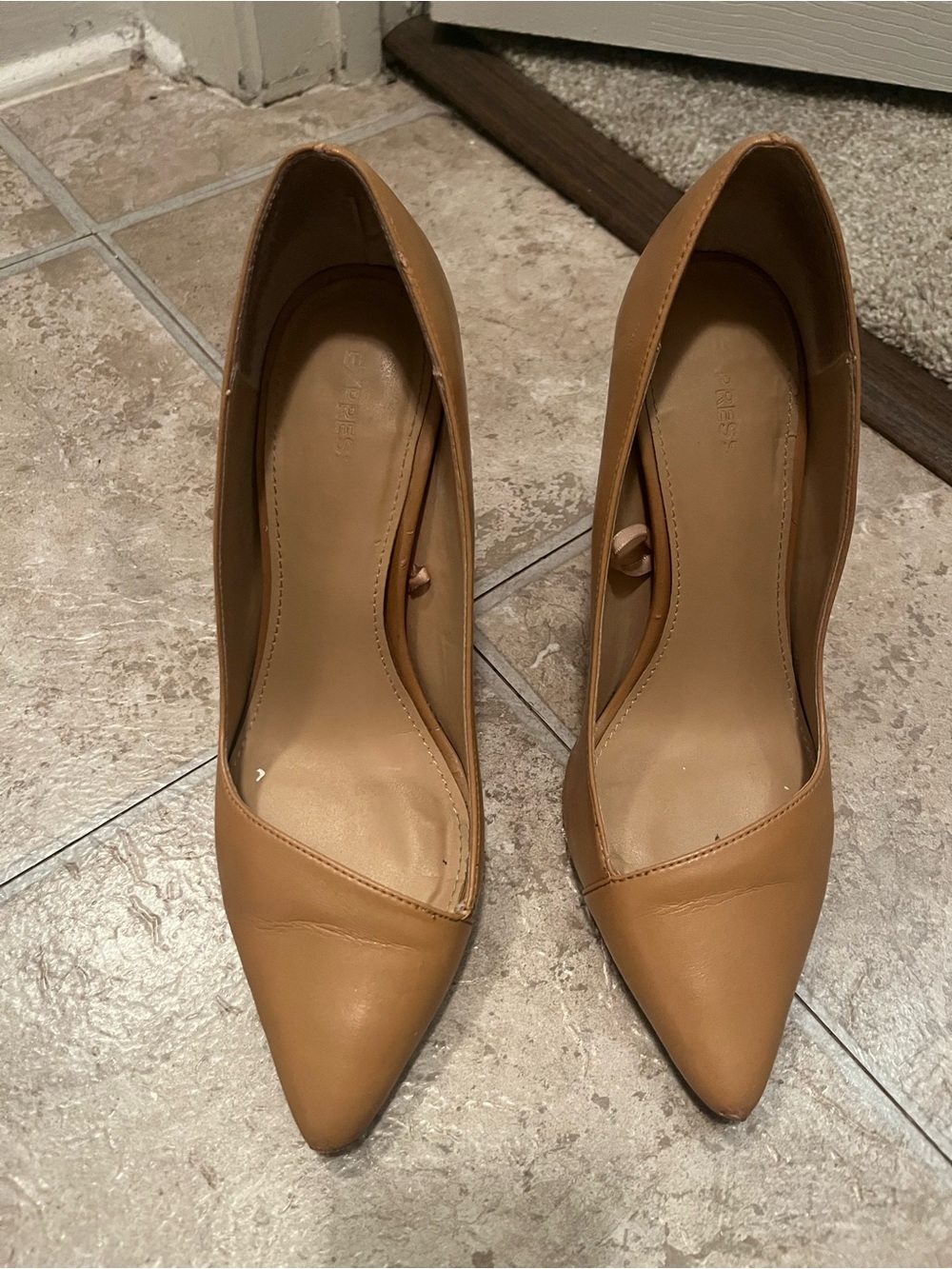 Express Pointed-Toe Pumps in Tan